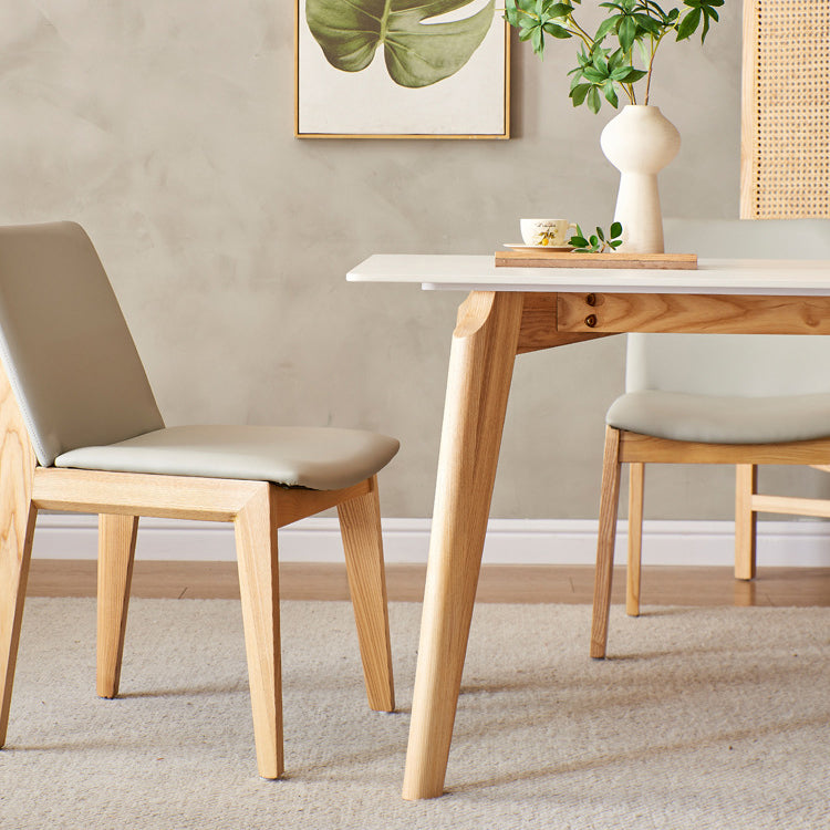 Modern Sintered Stone Top Dining Set Rectangle 1/4/5 Pieces Wooden Dining Room Table Set