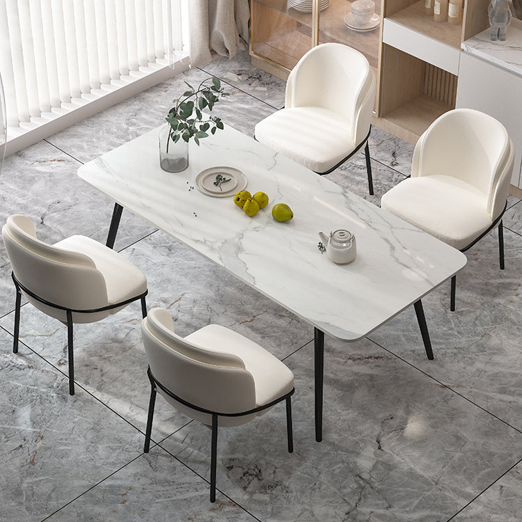 Modern 1/5/7 Pieces Dining Set Rectangle Stone Dining Table for Kitchen Dining Room