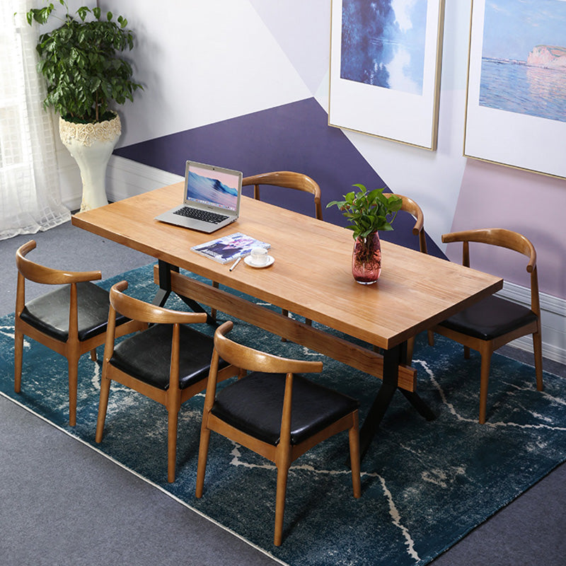 Modern 1/2/3/7 Pieces Dining Set Solid Wood Trestle Indoor Dinette Set