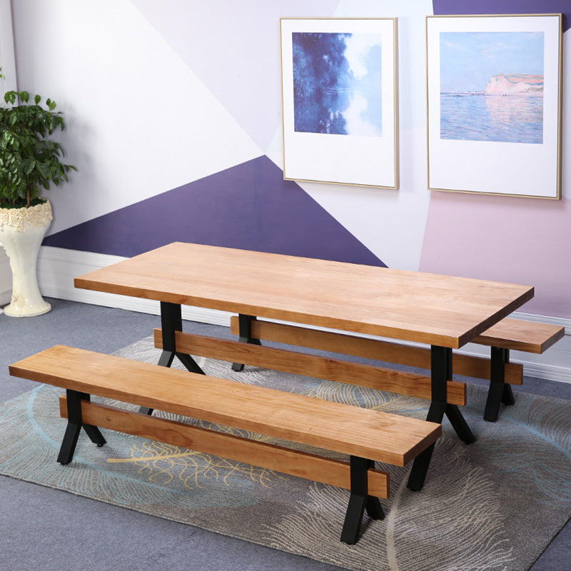 Modern 1/2/3/7 Pieces Dining Set Solid Wood Trestle Indoor Dinette Set