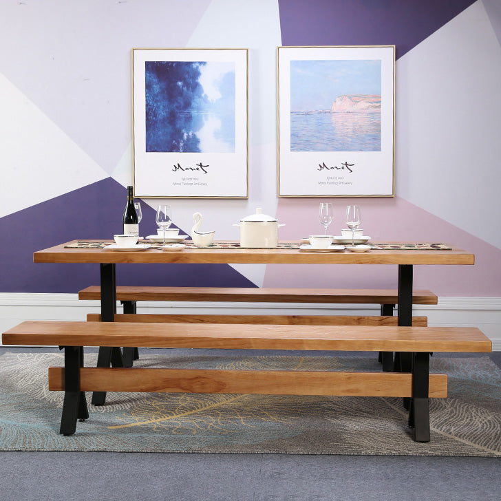 Modern 1/2/3/7 Pieces Dining Set Solid Wood Trestle Indoor Dinette Set