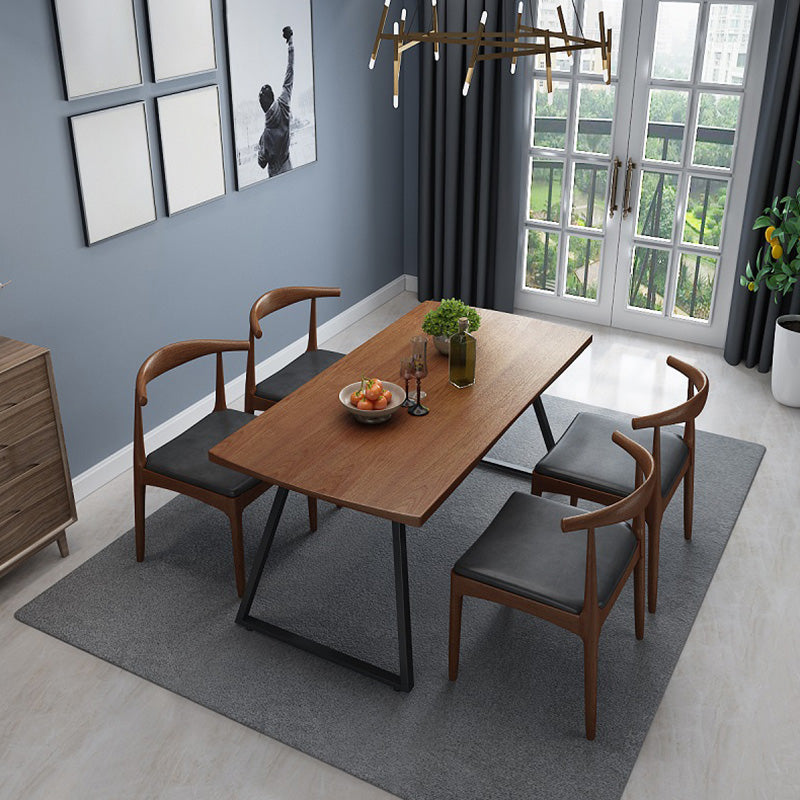 Industrial 1/2/3/5/7 Pieces Dining Set Rectangular Solid Wood Indoor Dinette Set