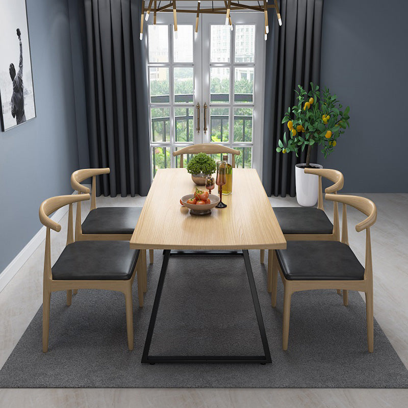 Industrial 1/2/3/5/7 Pieces Dining Set Rectangular Solid Wood Indoor Dinette Set