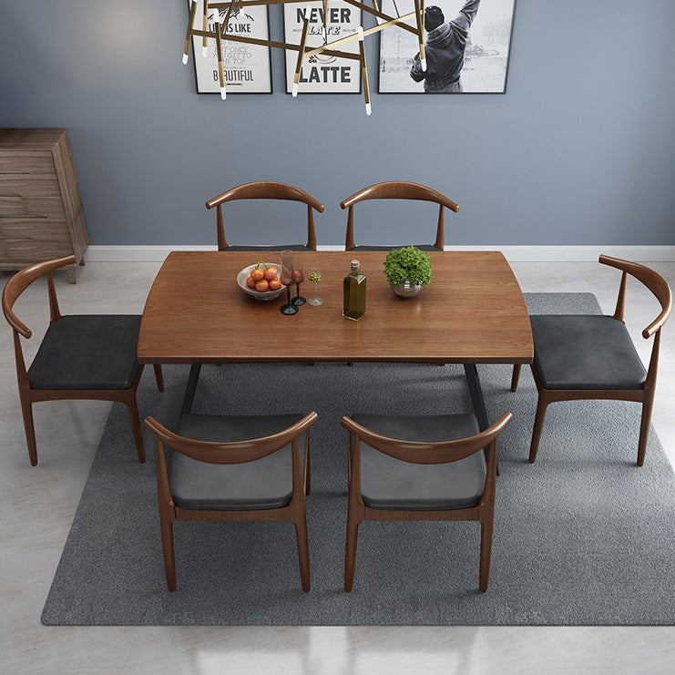 Industrial 1/2/3/5/7 Pieces Dining Set Rectangular Solid Wood Indoor Dinette Set