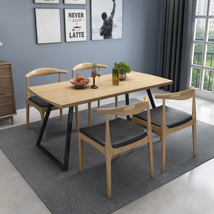 Industrial 1/2/3/5/7 Pieces Dining Set Rectangular Solid Wood Indoor Dinette Set
