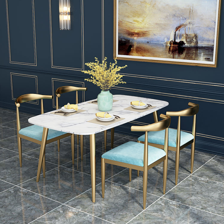 Nordic 1/3/4/5 Pieces Dining Set Rectangle Stone Dining Table for Dining Room