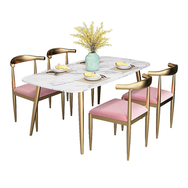Nordic 1/3/4/5 Pieces Dining Set Rectangle Stone Dining Table for Dining Room