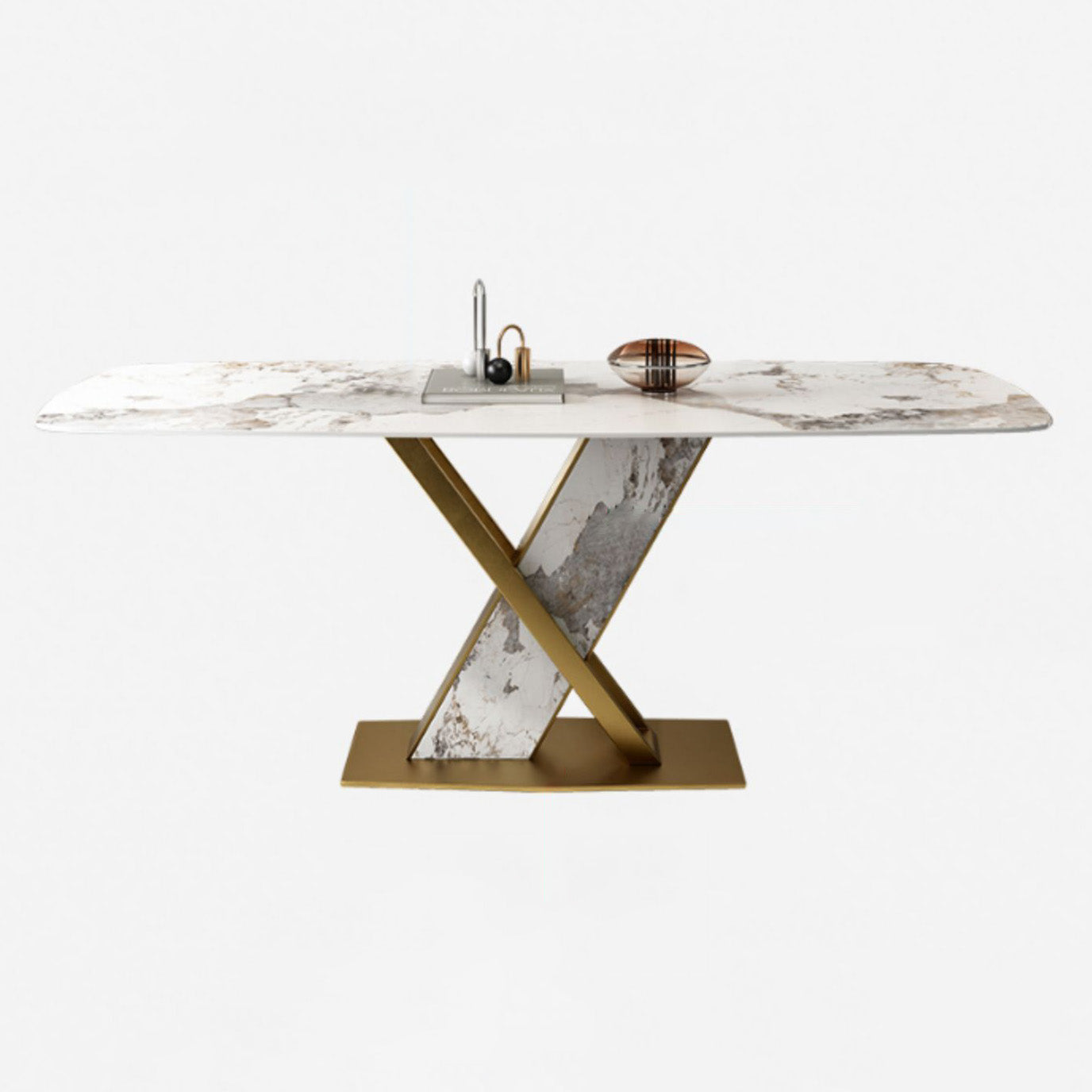 Luxurious Sintered Stone Top Dining Set Rectangular 1/4/5/7 Pieces Dining Room Table Set