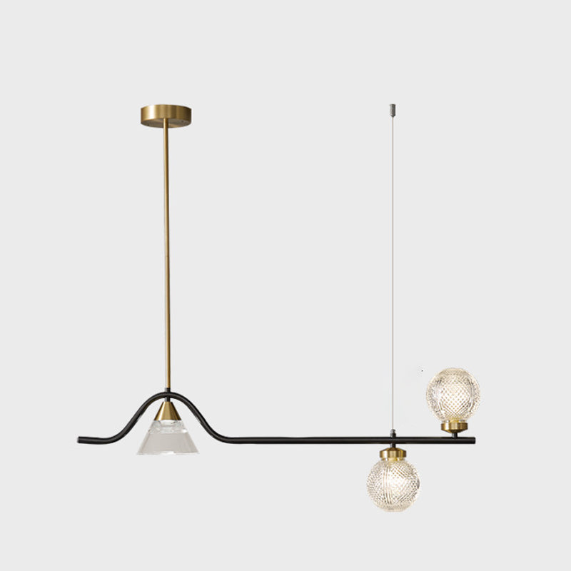 Black/Golden Kitchen Island Lighting Glass Ceiling Light for Living Room