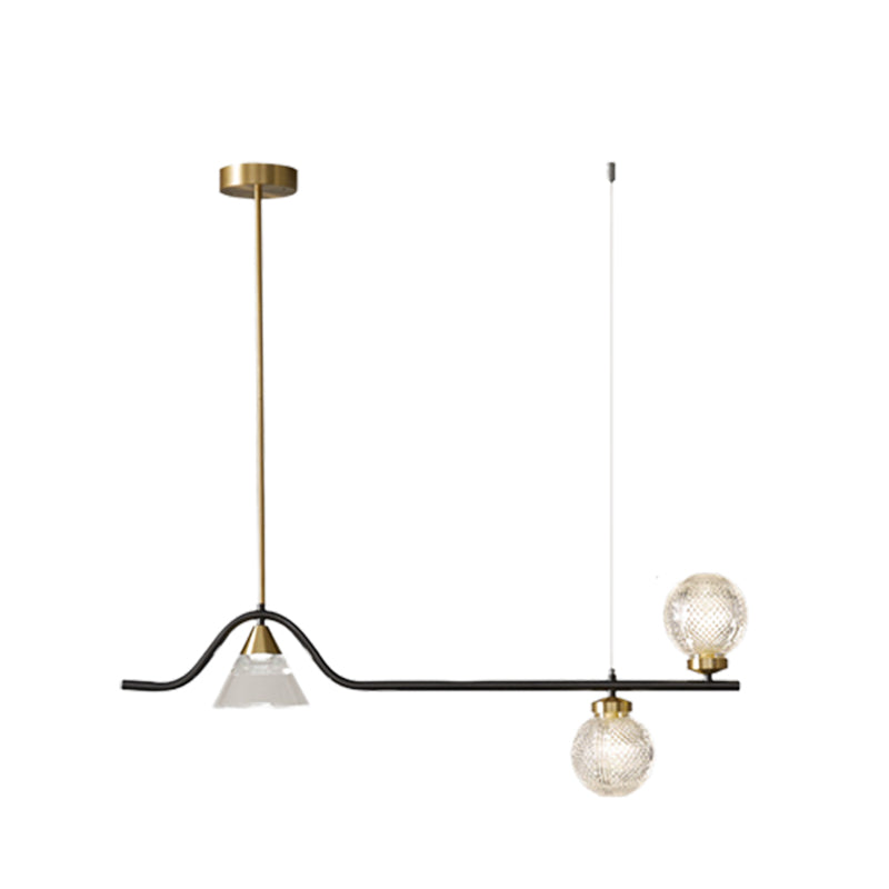 Black/Golden Kitchen Island Lighting Glass Ceiling Light for Living Room