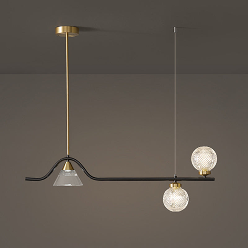 Black/Golden Kitchen Island Lighting Glass Ceiling Light for Living Room