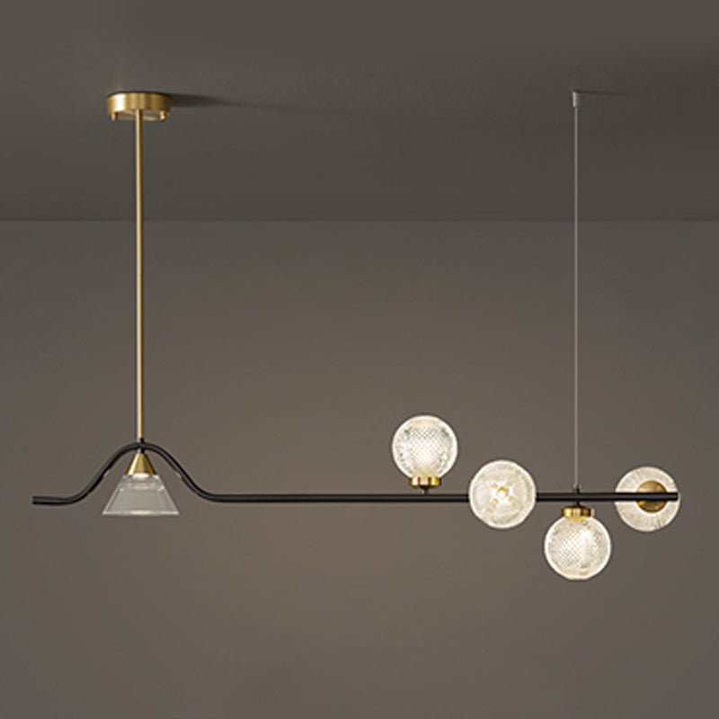 Black/Golden Kitchen Island Lighting Glass Ceiling Light for Living Room