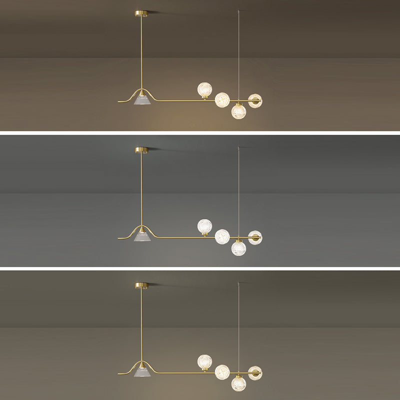 Black/Golden Kitchen Island Lighting Glass Ceiling Light for Living Room