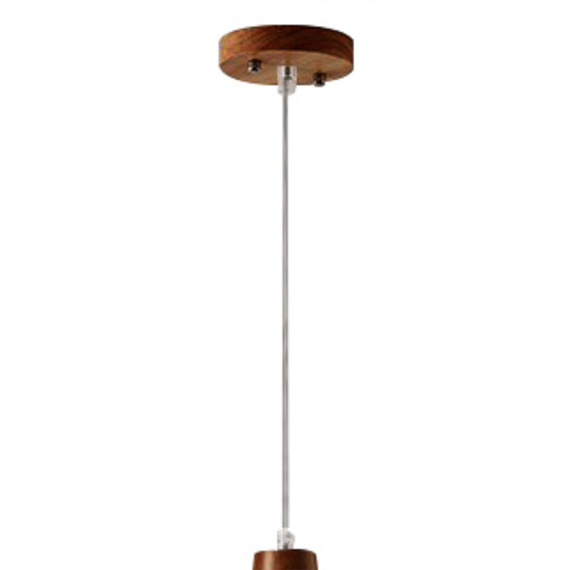 Dome Shade Kitchen Island Light Wood and Glass Ceiling Fixture