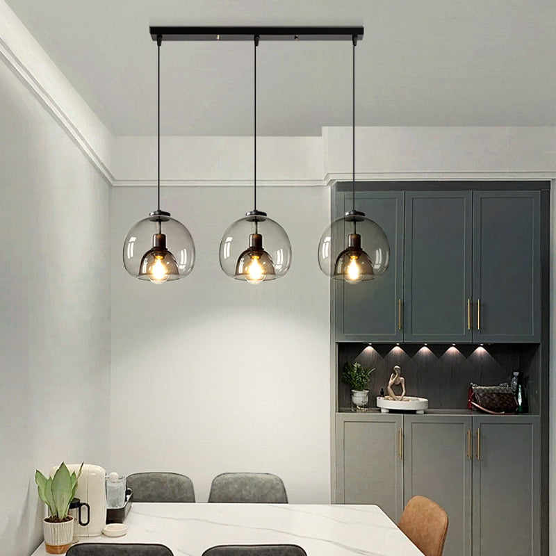 Glass Kitchen Island Pendant Modern Ceiling Fixture for Dining Room