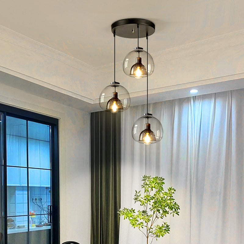 Glass Kitchen Island Pendant Modern Ceiling Fixture for Dining Room