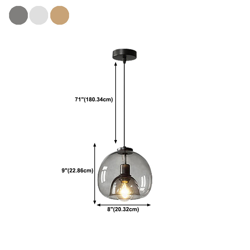 Glass Kitchen Island Pendant Modern Ceiling Fixture for Dining Room