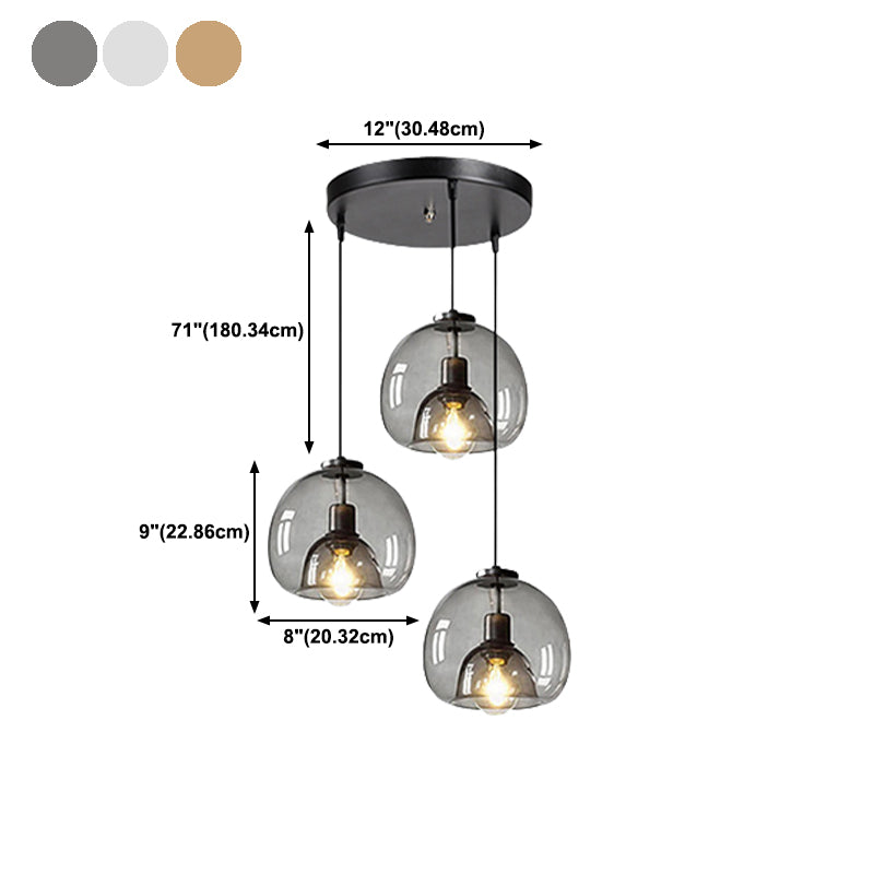 Glass Kitchen Island Pendant Modern Ceiling Fixture for Dining Room
