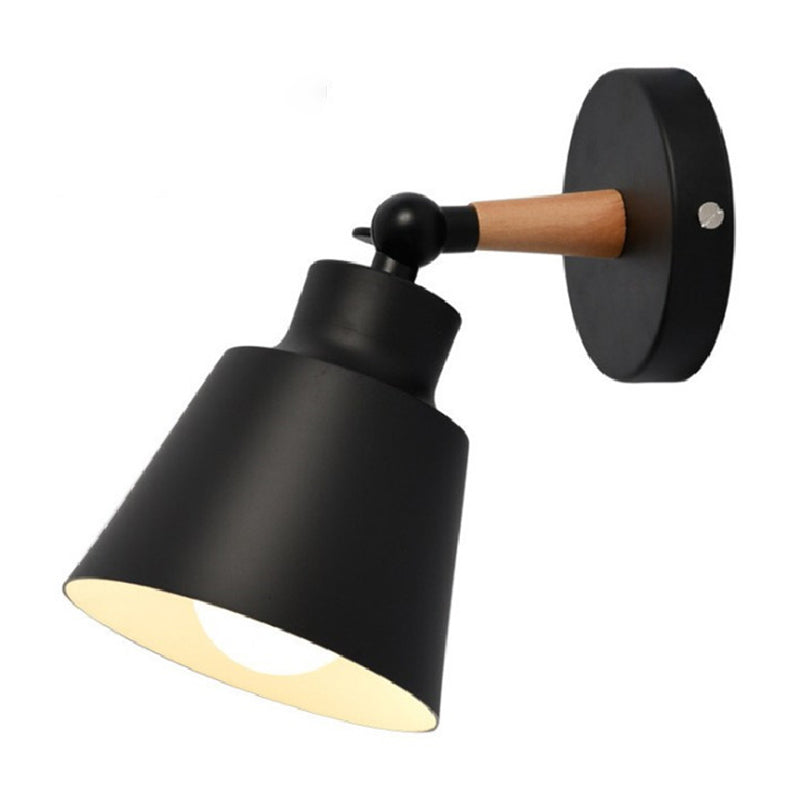 Modernism Metal Wall Light Polish Finish Wood Lighting for Room