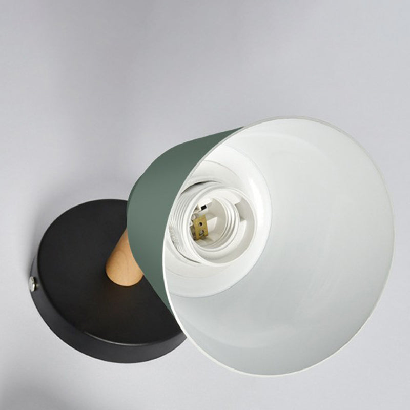 Modernism Metal Wall Light Polish Finish Wood Lighting for Room