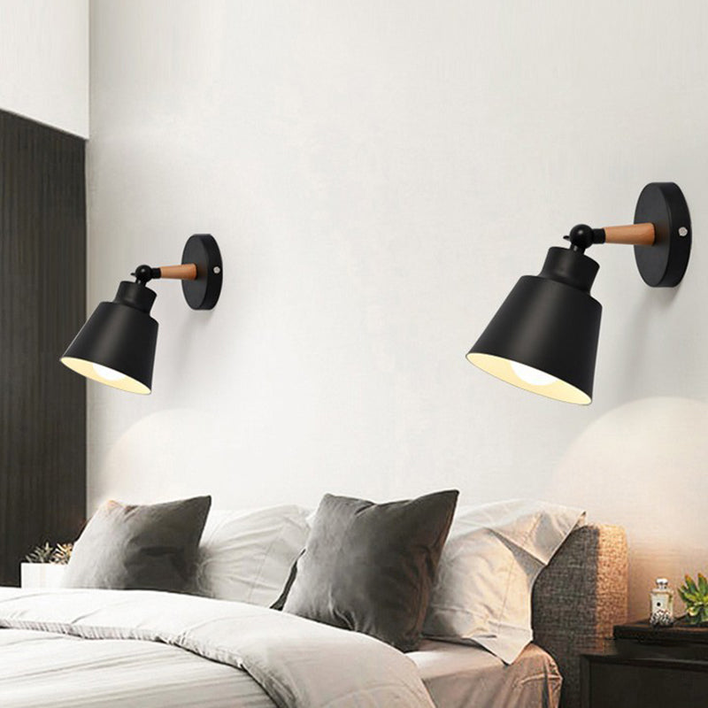 Modernism Metal Wall Light Polish Finish Wood Lighting for Room