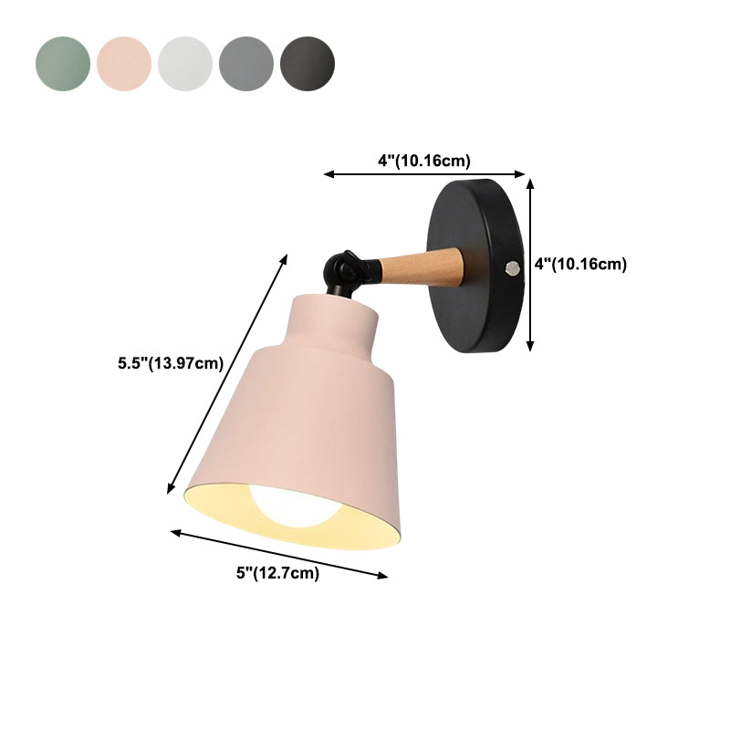 Modernism Metal Wall Light Polish Finish Wood Lighting for Room