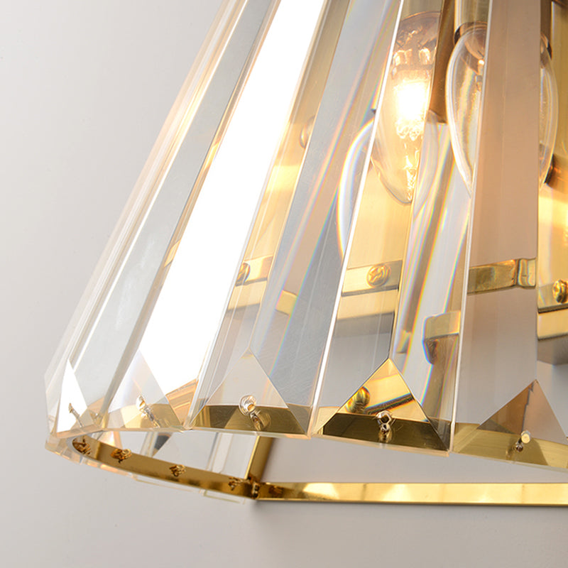 Geometric Shape Crystal Wall Light Modern 2 Lights Wall Light Sconce