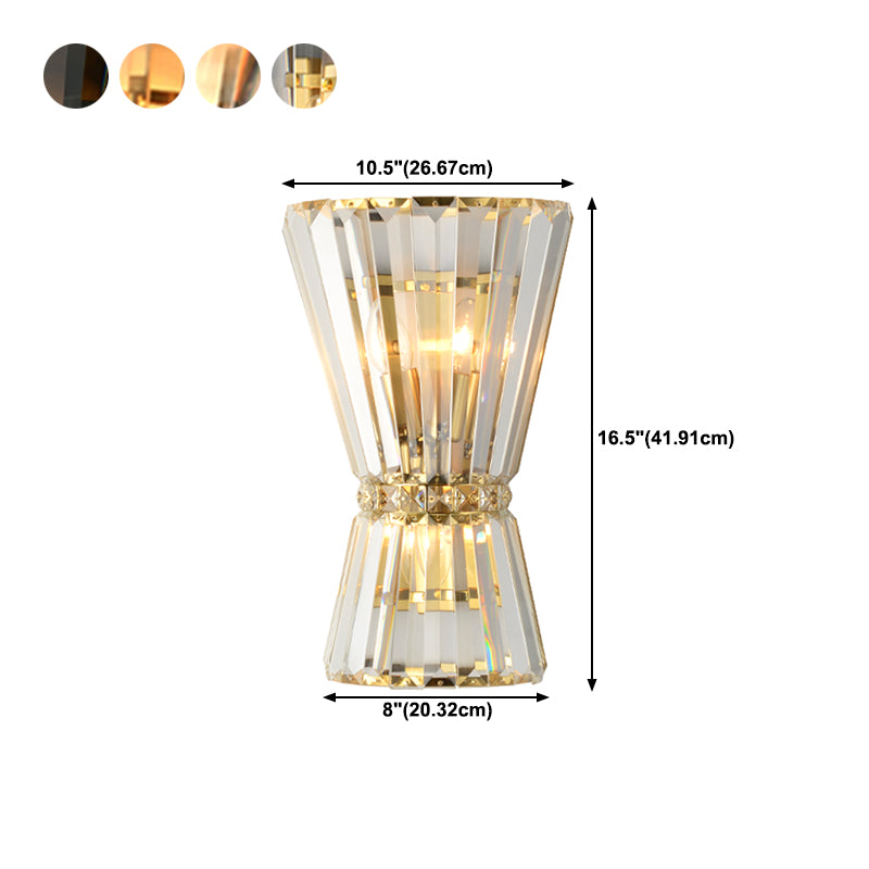 Geometric Shape Crystal Wall Light Modern 2 Lights Wall Light Sconce