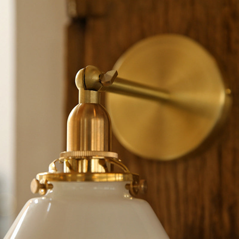 1-Light Cone Wall Light Sconce Industrial Style Glass Wall Mounted Lights