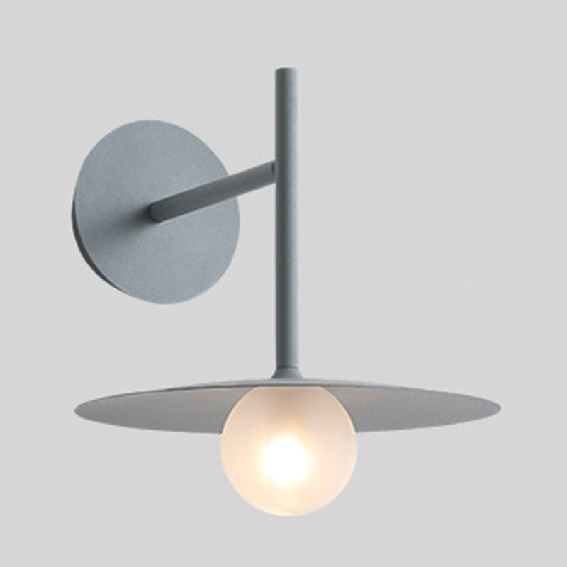 Metal Round Shape Wall Light Nordic Macarons Style 1-Light Wall Light Sconce