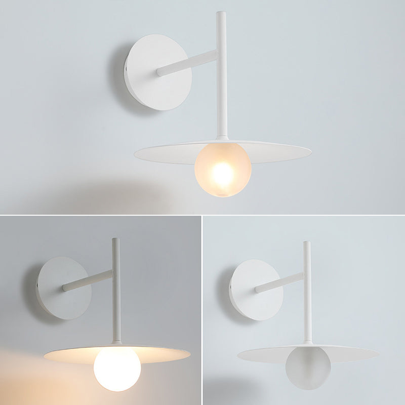 Metal Round Shape Wall Light Nordic Macarons Style 1-Light Wall Light Sconce