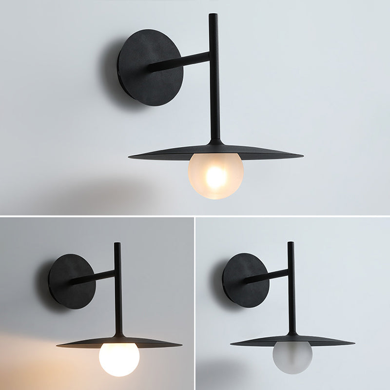 Metal Round Shape Wall Light Nordic Macarons Style 1-Light Wall Light Sconce