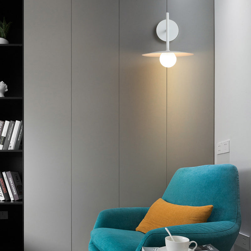Metal Round Shape Wall Light Nordic Macarons Style 1-Light Wall Light Sconce