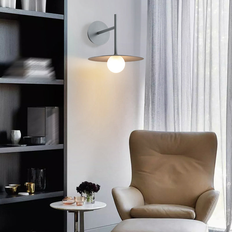 Metal Round Shape Wall Light Nordic Macarons Style 1-Light Wall Light Sconce