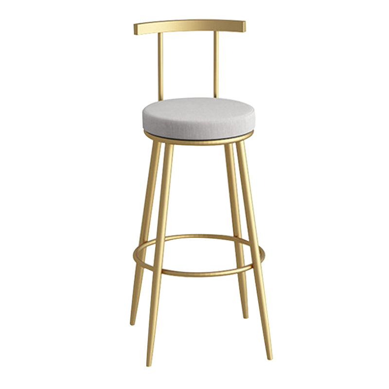 Scandinavian Metal Barstool Fabric Counter Stool in Matte Finish