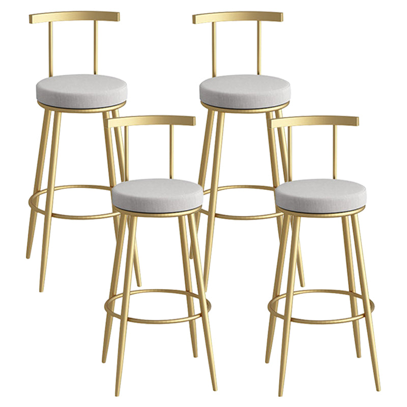 Scandinavian Metal Barstool Fabric Counter Stool in Matte Finish