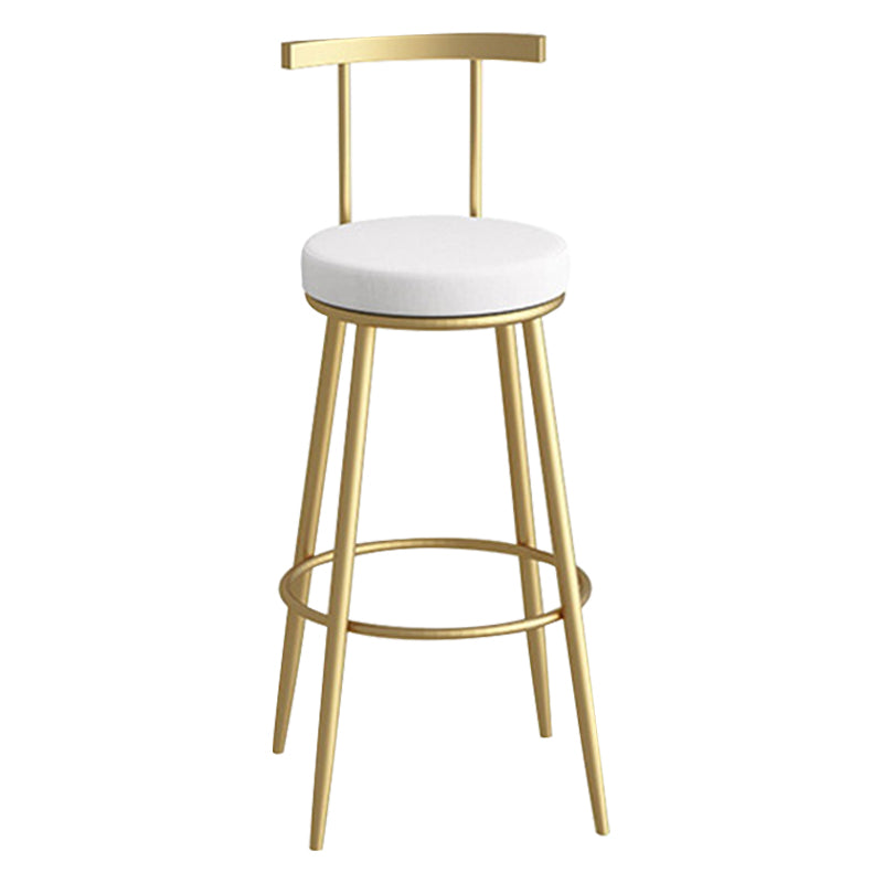 Scandinavian Metal Barstool Fabric Counter Stool in Matte Finish