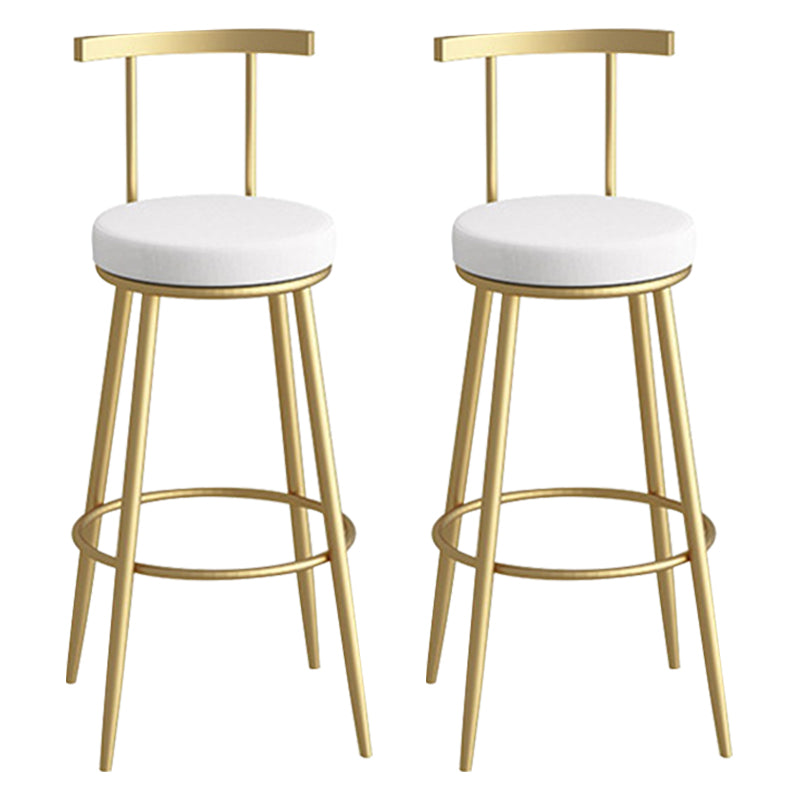 Scandinavian Metal Barstool Fabric Counter Stool in Matte Finish