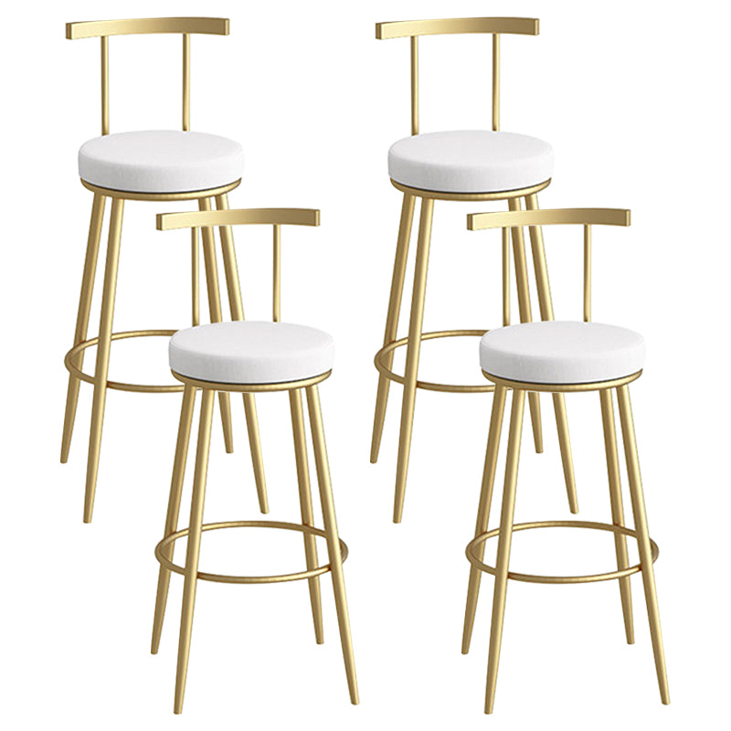 Scandinavian Metal Barstool Fabric Counter Stool in Matte Finish