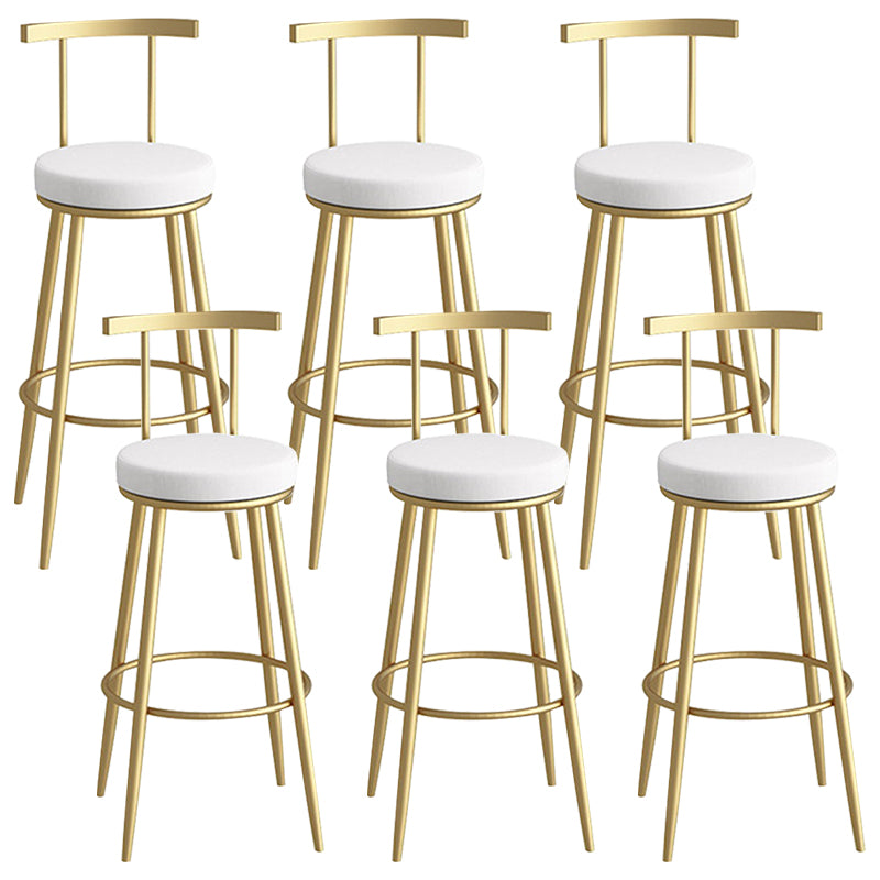 Scandinavian Metal Barstool Fabric Counter Stool in Matte Finish