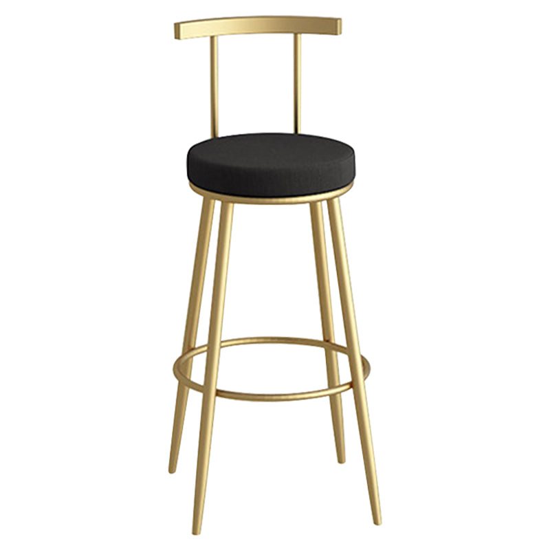 Scandinavian Metal Barstool Fabric Counter Stool in Matte Finish