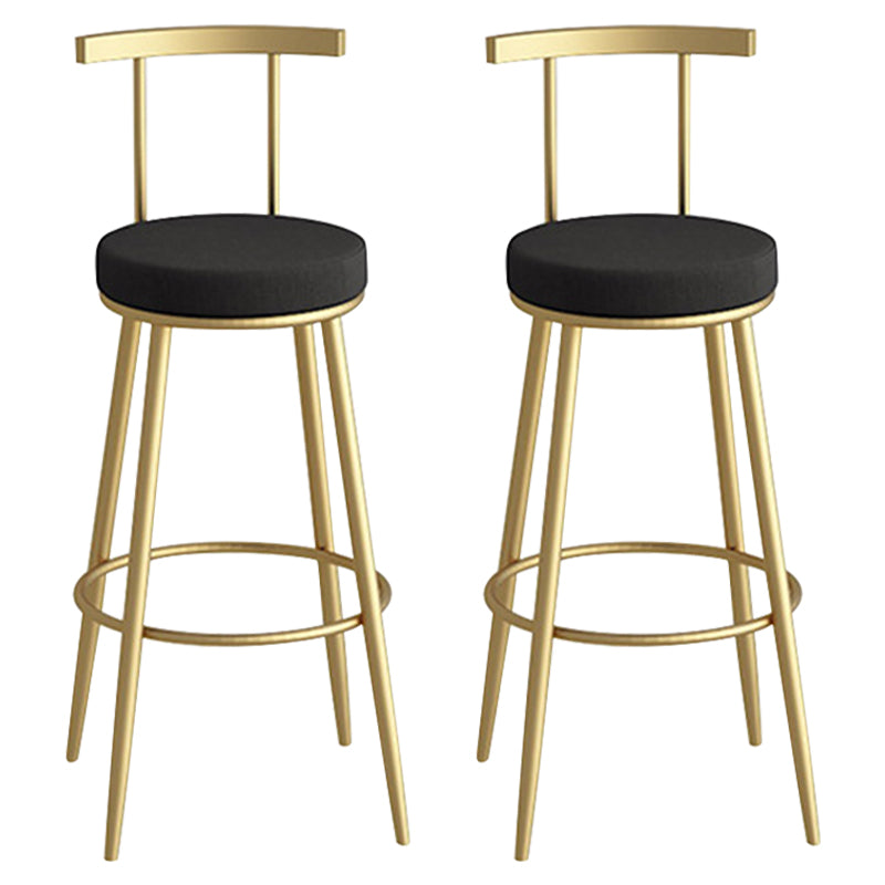 Scandinavian Metal Barstool Fabric Counter Stool in Matte Finish