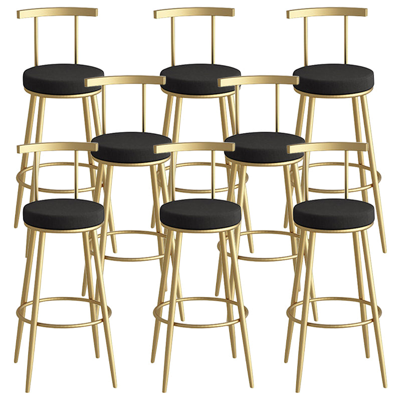 Scandinavian Metal Barstool Fabric Counter Stool in Matte Finish