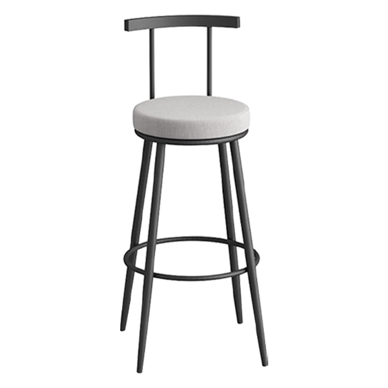 Scandinavian Metal Barstool Fabric Counter Stool in Matte Finish