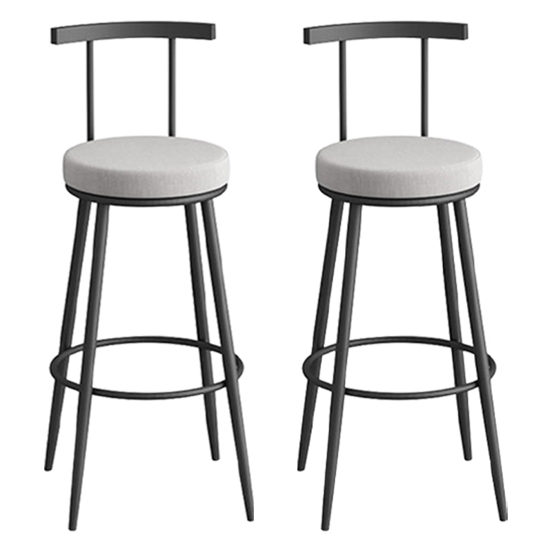 Scandinavian Metal Barstool Fabric Counter Stool in Matte Finish
