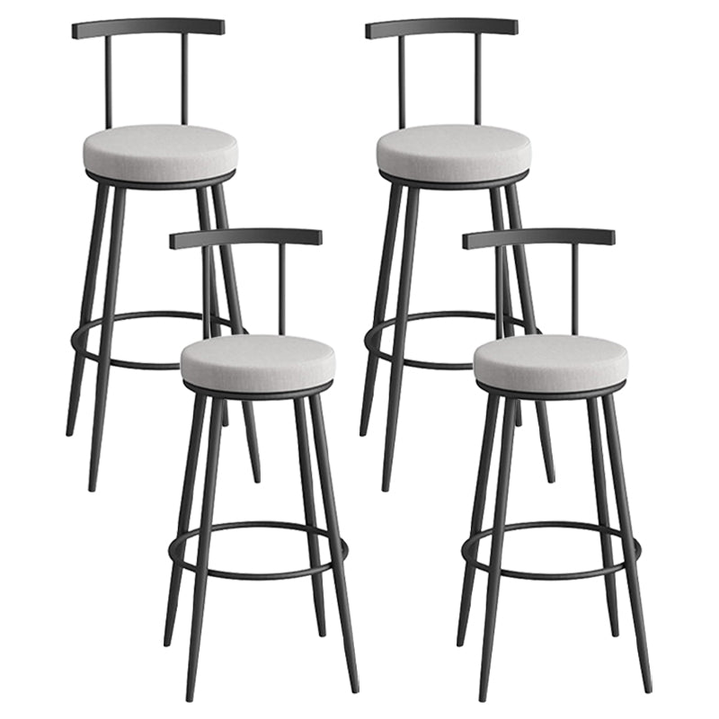 Scandinavian Metal Barstool Fabric Counter Stool in Matte Finish