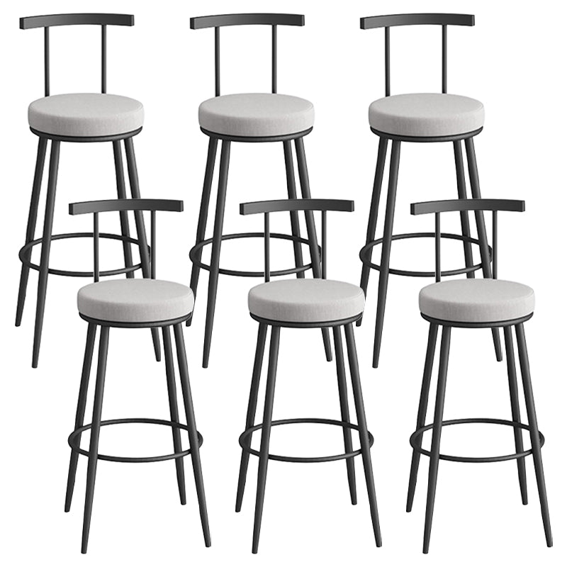 Scandinavian Metal Barstool Fabric Counter Stool in Matte Finish