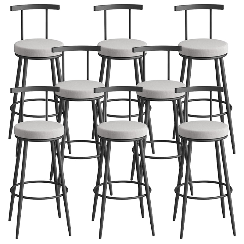 Scandinavian Metal Barstool Fabric Counter Stool in Matte Finish