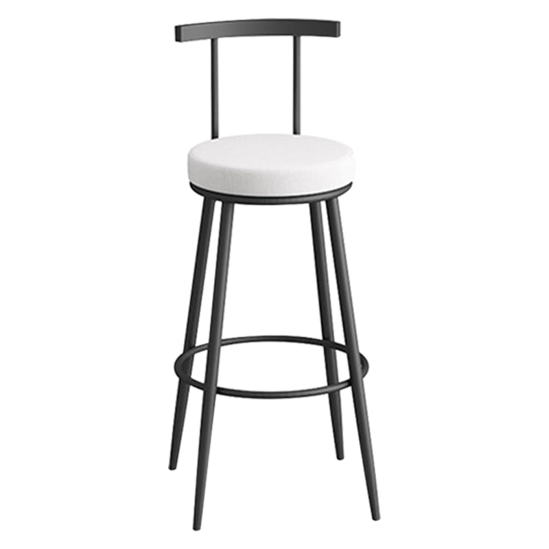 Scandinavian Metal Barstool Fabric Counter Stool in Matte Finish