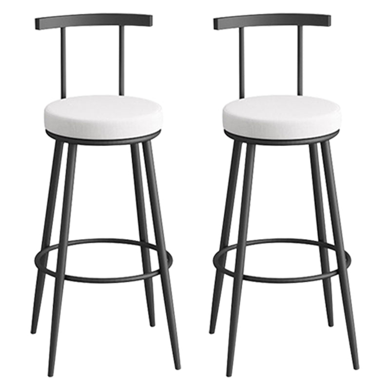 Scandinavian Metal Barstool Fabric Counter Stool in Matte Finish